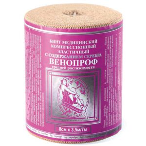 Бинт эластичный средней растяжимости с застежкой "ИНТЕКС" Венопроф ВСР