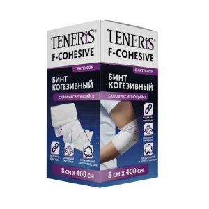 Бинт когезивный на тканевой основе самофиксирующий, 8*400 см Teneris F-cohesive
