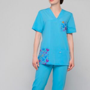 Костюм медицинский женский 3-197/3-195 (шелкография ключи)