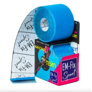 Бинт Кинезио-тейп усиленная фиксация EM-Fix Sport, 5 см*5м