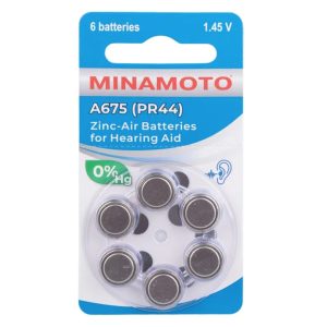 Батарейка для слуховых аппаратов №675 Minamoto