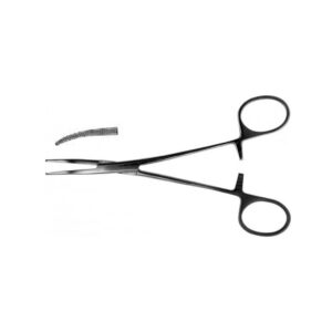 Зажим для остановки крови, одно- и двузубый зубчатый изогнутый З-21-1