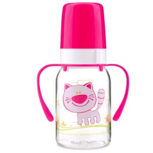 Бутылочка тритановая с силиконовой соской "Котёнок" 3+ Canpol Babies