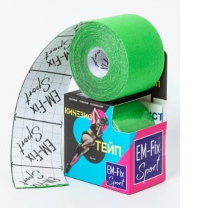 Бинт Кинезио-тейп усиленная фиксация EM-Fix Sport, 5 см*5м