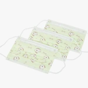 Маска одноразовая трехслойная на резинке детская с рисунком жираф