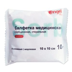 Салфетки медицинские сорбционные стерильные, 10*10 см Angel