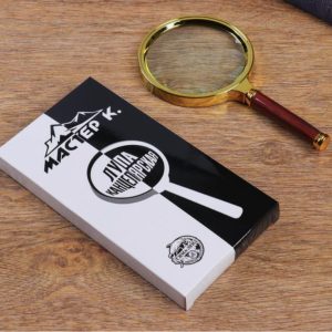 Лупа классическая 4-кратная d=9см в золотой оправе 64Е-39091