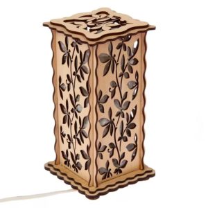 Светильник соляной "Деревянный с узором"