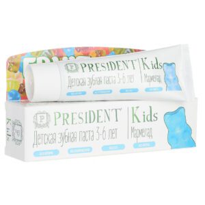 Паста зубная President Kids от 3 до 6 лет (со вкусом мармелада)