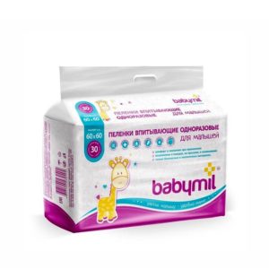 Пеленки одноразовые детские Babymil 60*60, 30 шт