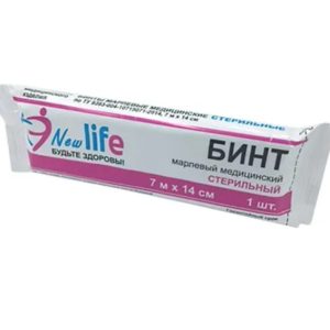 Бинт марлевый медицинский стерильный 7 м*14 см New Life