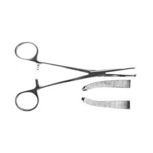 Зажим для остановки крови, одно- и двузубый зубчатый изогнутый З-5-1