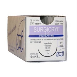 Рассасывающийся шовный материал "Сургикрил 910" USP 3-0, 75 cм, игла HR-30