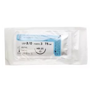 Монофил мононить полипропилен USP 2-0 75 cм с иглой HR-25 13230А250750