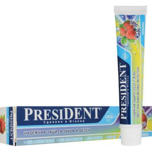 Паста зубная President Kids от 3 до 6 лет (со вкусом клубники) без фтора