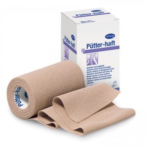 Бинт медицинский эластичный компрессионный стягивающий самофиксирущий EM-Fix Krep бежевый 7,5см*4,5м