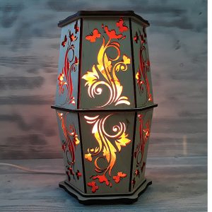 Светильник соляной "Деревянный с узором"