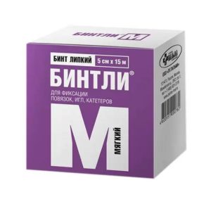 Бинт липкий "Бинтли-М" 5 см*15 м
