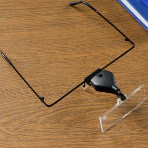 Лупа налобная 1,5х, 2,5х, 3,5х бинокулярная с подсветкой (3 линзы в комплекте) 609082