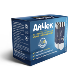 Тест-полоски Ай Чек №100 (без ланцет)