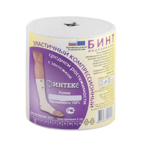 Бинт с липучкой средней растяжимости  "ИНТЕКС" арт. ИСР/ЛП-5,0*10